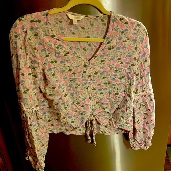 🚫SOLD🚫 LC Lauren Conrad Floral Long Sleeve Blouse - Picture 5 of 16
